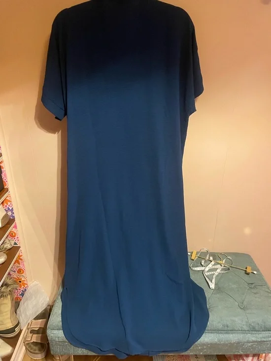 JODIFL Ink Blue Button-Front Midi Shirt Dress - Picture 3 of 5